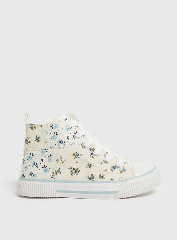 Ditsy Floral Patchwork Canvas High Top Boots 13 Infant